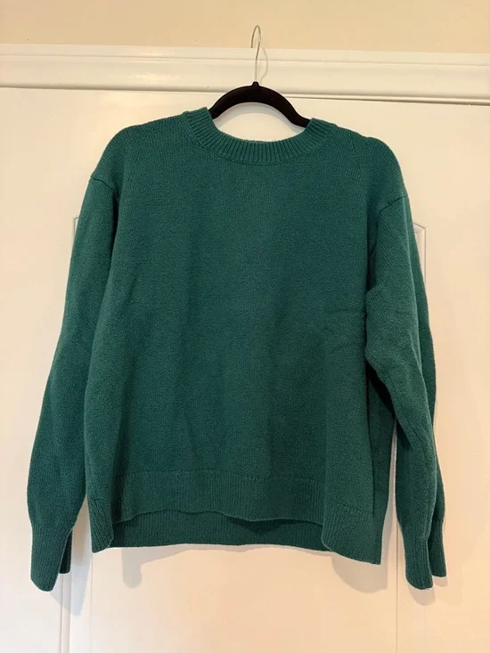 Banana Republic Coveted Crew-Neck Sweater Size L Sapphire Green - Picture 2 of 5